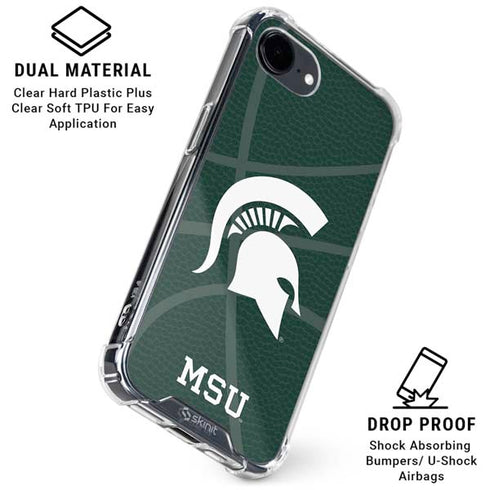 Michigan State University Green Basketball iPhone 16e Clear Case