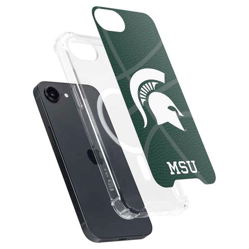 Michigan State University Green Basketball iPhone 16e MagSafe Case