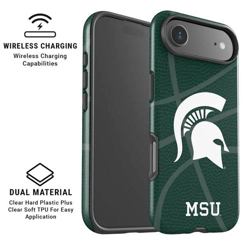 Michigan State University Green Basketball iPhone 17 Air Magsafe Impact Case