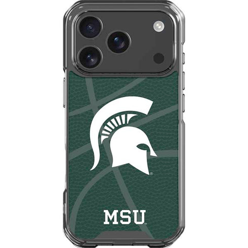 Michigan State University Green Basketball iPhone 17 Pro Clear Case