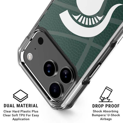 Michigan State University Green Basketball iPhone 17 Pro Clear Case