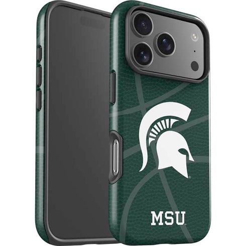 Michigan State University Green Basketball iPhone 17 Pro Impact Case