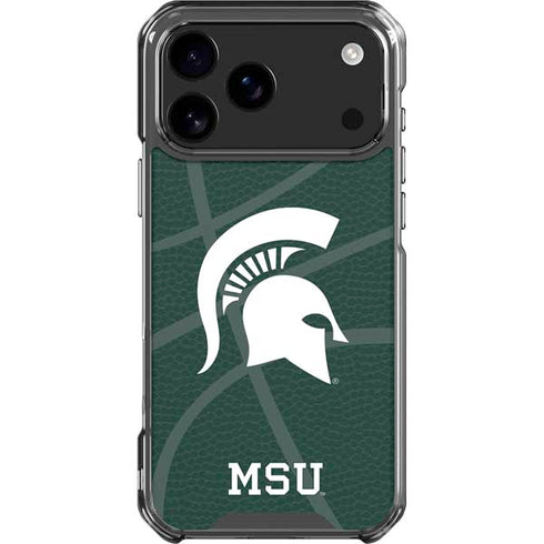 Michigan State University Green Basketball iPhone 17 Pro Max Clear Case