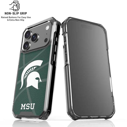 Michigan State University Green Basketball iPhone 17 Pro Max Clear Case