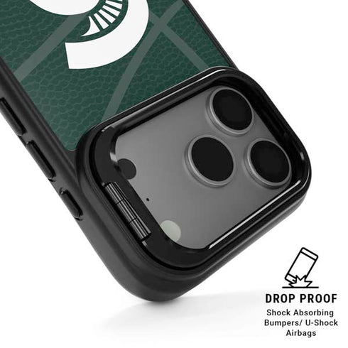 Michigan State University Green Basketball iPhone 17 Pro Max Kickstand Case