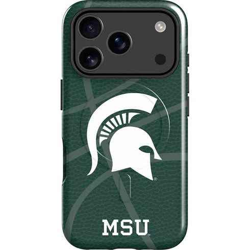 Michigan State University Green Basketball iPhone 17 Pro Max Magsafe Impact Case