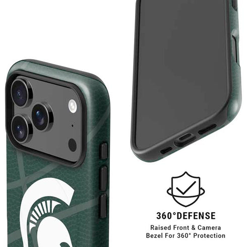 Michigan State University Green Basketball iPhone 17 Pro Max Magsafe Impact Case