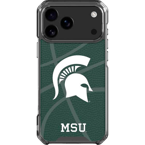 Michigan State University Green Basketball iPhone 18 Pro Max Clear Case