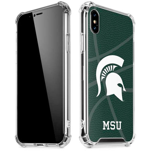 Michigan State University Green Basketball iPhone X/XS Clear Case