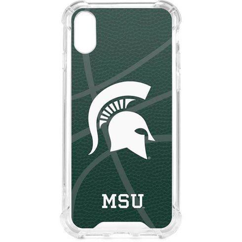 Michigan State University Green Basketball iPhone XS Clear Case