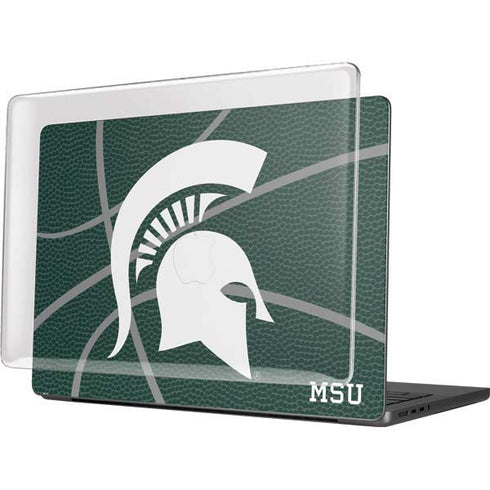 Michigan State University Green Basketball MacBook Pro 14in (2021-24) Case plus Skin