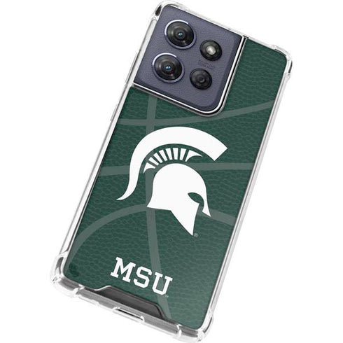 Michigan State University Green Basketball Moto G 5G (2025) Clear Case