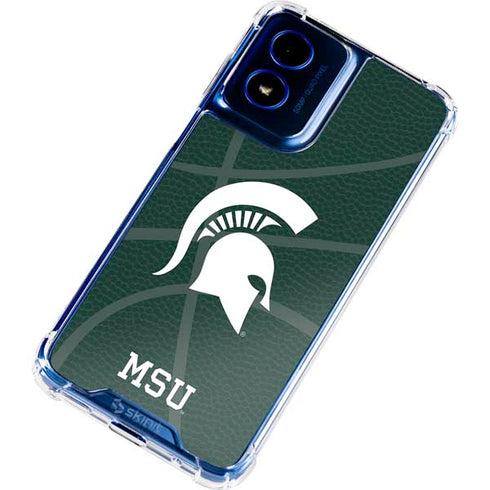 Michigan State University Green Basketball Moto G 5G (2024) Clear Case