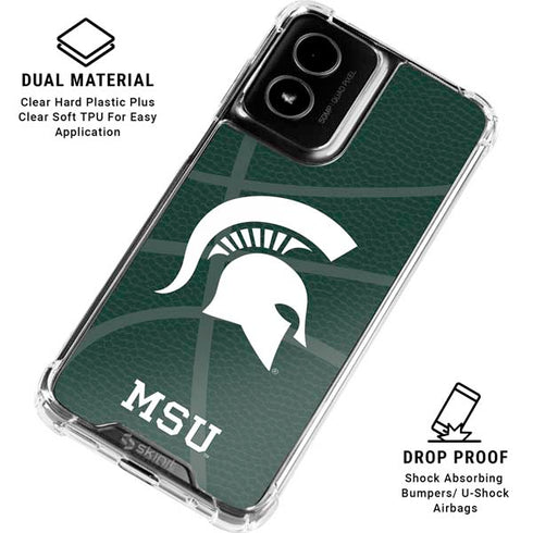 Michigan State University Green Basketball Moto G Power 5G (2024) Clear Case