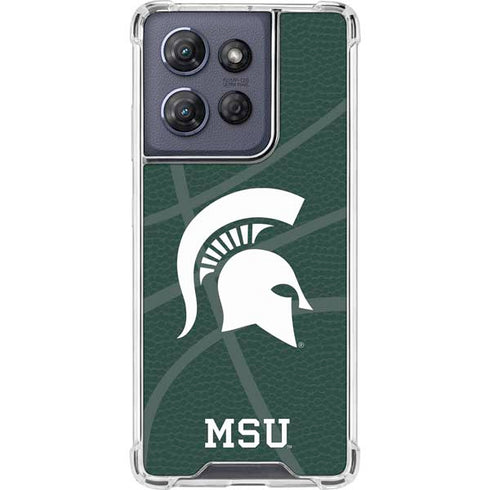 Michigan State University Green Basketball Moto G Stylus 5G (2025) Clear Case