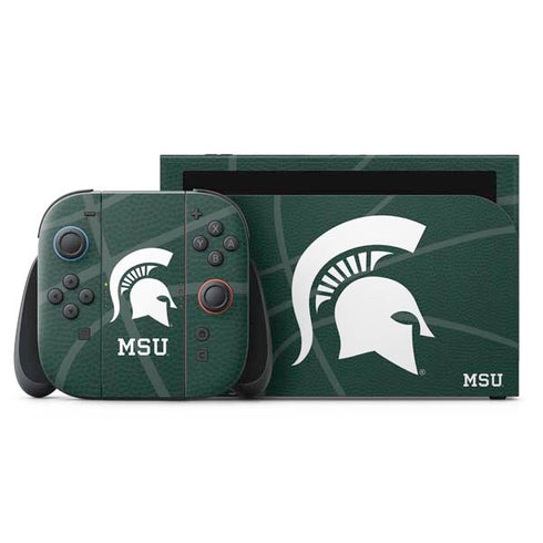 Michigan State University Green Basketball Nintendo Switch 2 (2025) with Joy-Con Skin