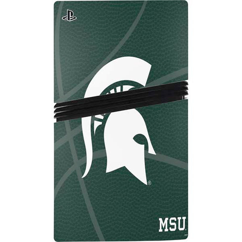 Michigan State University Green Basketball PS5 Pro Disk Console Skin