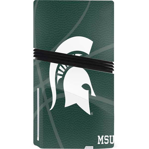 Michigan State University Green Basketball PS5 Pro Disk Console Skin