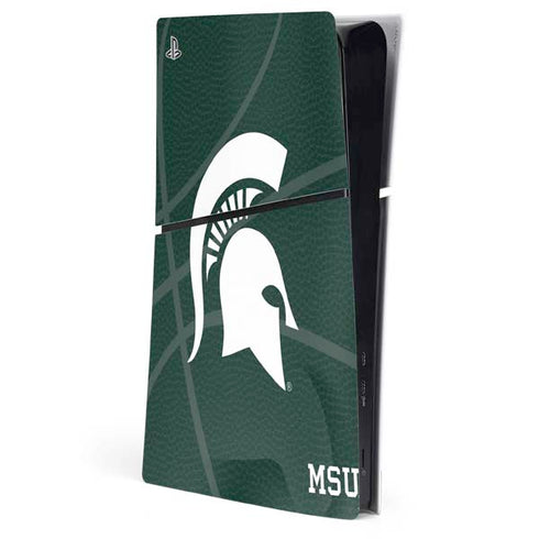 Michigan State University Green Basketball PS5 Slim Digital Edition Console Skin