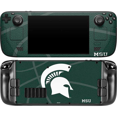 Michigan State University Green Basketball Steam Deck Handheld Gaming Computer OLED Skin