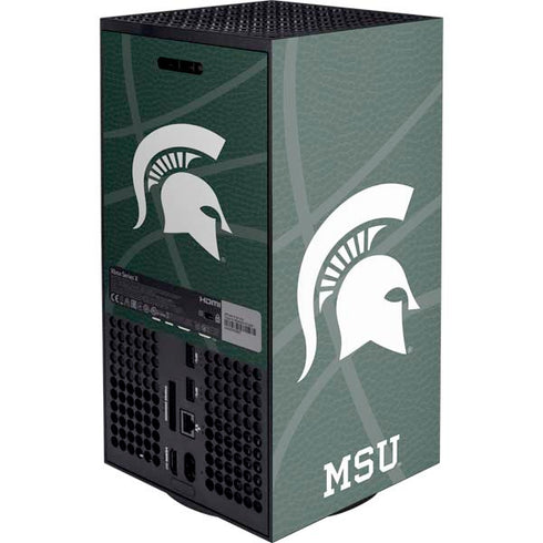Michigan State University Green Basketball XBox Series X Digital Edition Console Skin