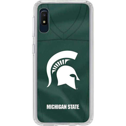 Michigan State University Green Jersey Galaxy A10e Clear Case