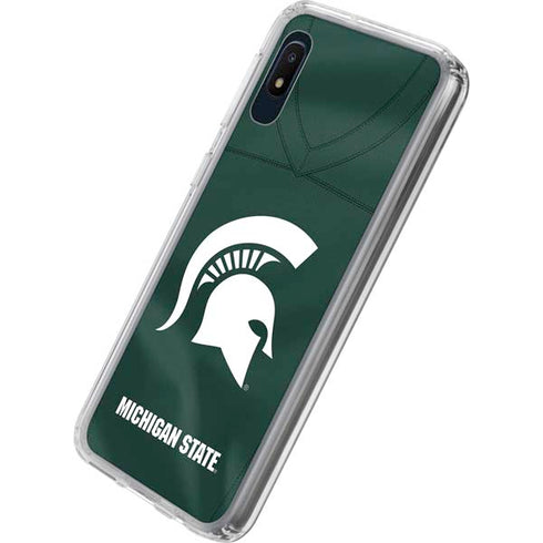 Michigan State University Green Jersey Galaxy A10e Clear Case