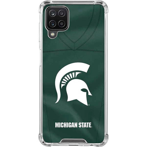 Michigan State University Green Jersey Galaxy A12 Clear Case