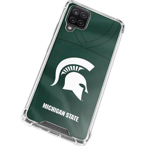 Michigan State University Green Jersey Galaxy A12 Clear Case