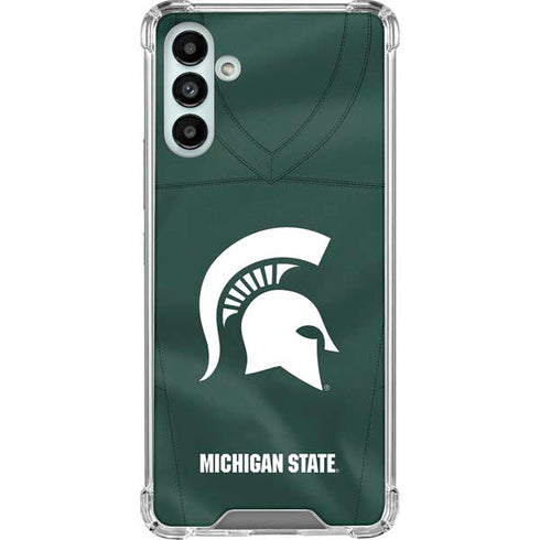 Michigan State University Green Jersey Galaxy A13 5G Clear Case
