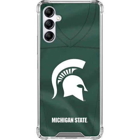 Michigan State University Green Jersey Galaxy A14 5G Clear Case