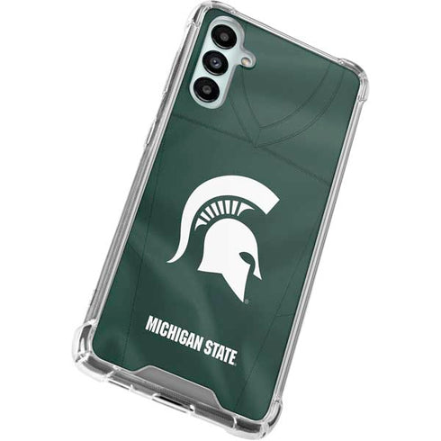 Michigan State University Green Jersey Galaxy A14 5G Clear Case