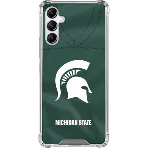 Michigan State University Green Jersey Galaxy A15 5G Clear Case