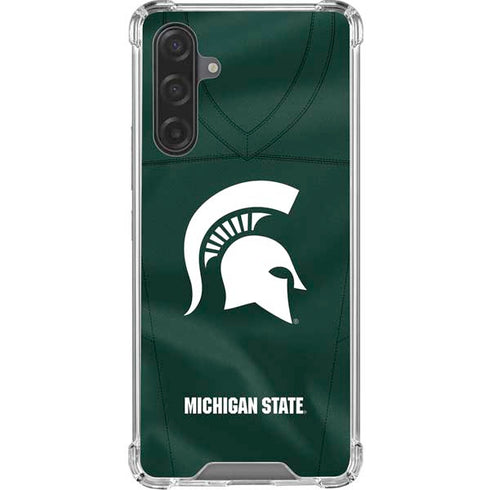 Michigan State University Green Jersey Galaxy A17 Clear Case