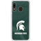 Michigan State University Green Jersey Galaxy A20 Clear Case