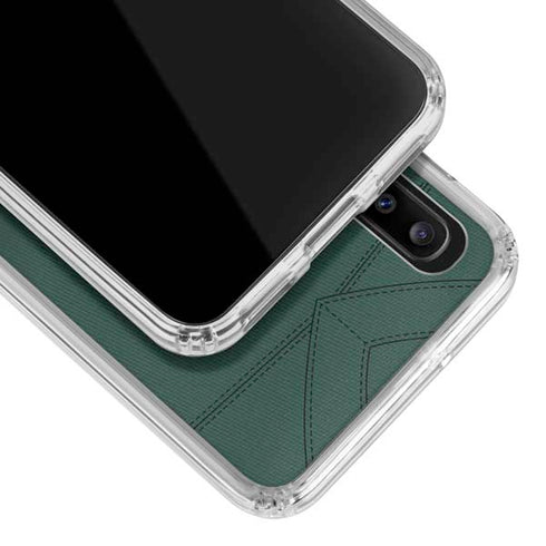 Michigan State University Green Jersey Galaxy A20 Clear Case