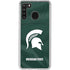 Michigan State University Green Jersey Galaxy A21 Clear Case