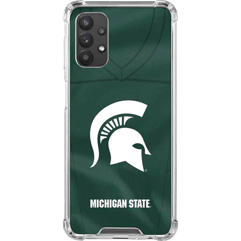Michigan State University Green Jersey Galaxy A32 5G Clear Case