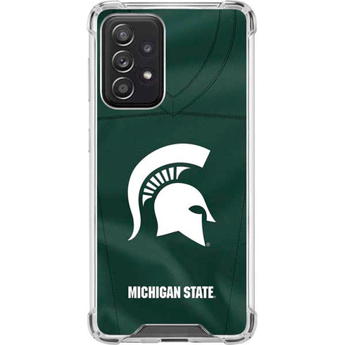 Michigan State University Green Jersey Galaxy A52 5G Clear Case