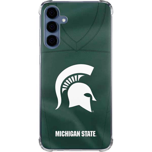 Michigan State University Green Jersey Galaxy A55 5G Clear Case
