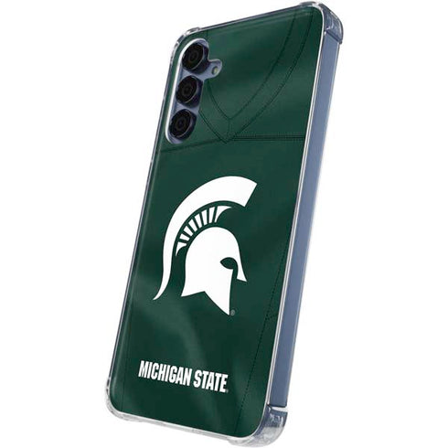 Michigan State University Green Jersey Galaxy A55 5G Clear Case