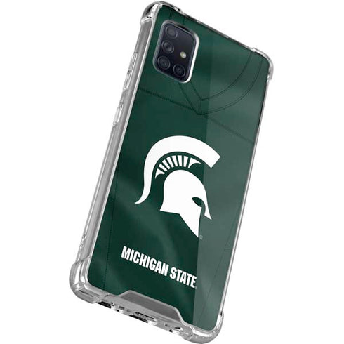 Michigan State University Green Jersey Galaxy A71 5G Clear Case