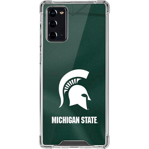 Michigan State University Green Jersey Galaxy Note20 5G Clear Case