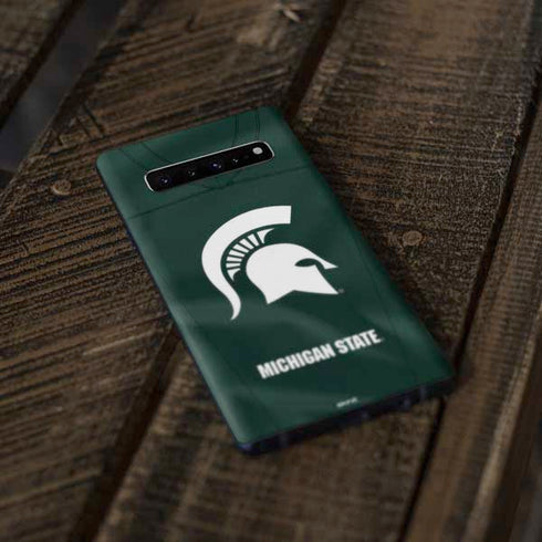 Michigan State University Green Jersey Galaxy S10 Skin