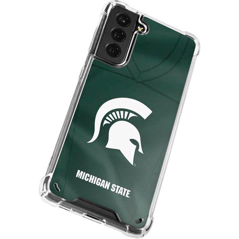 Michigan State University Green Jersey Galaxy S21 5G Clear Case