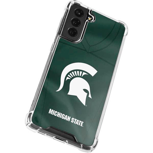 Michigan State University Green Jersey Galaxy S22 Clear Case