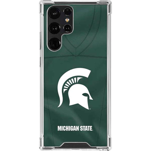 Michigan State University Green Jersey Galaxy S22 Ultra Clear Case