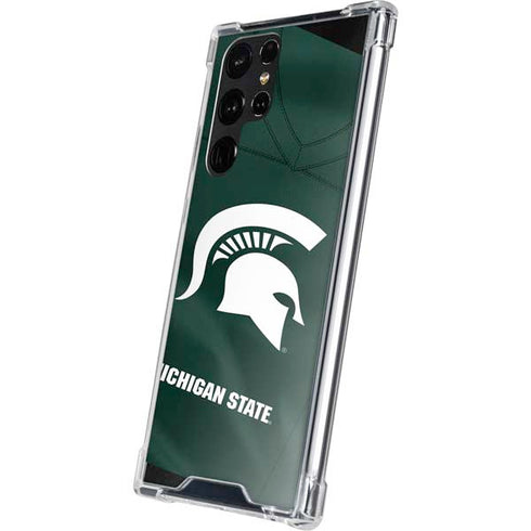 Michigan State University Green Jersey Galaxy S22 Ultra Clear Case