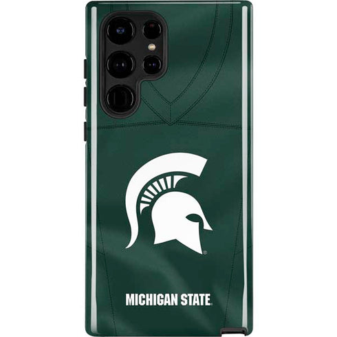 Michigan State University Green Jersey Galaxy S22 Ultra Pro Case