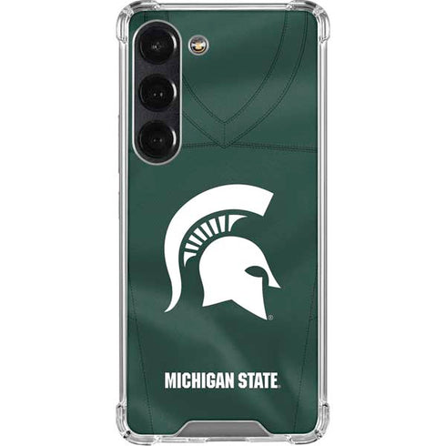 Michigan State University Green Jersey Galaxy S23 Clear Case